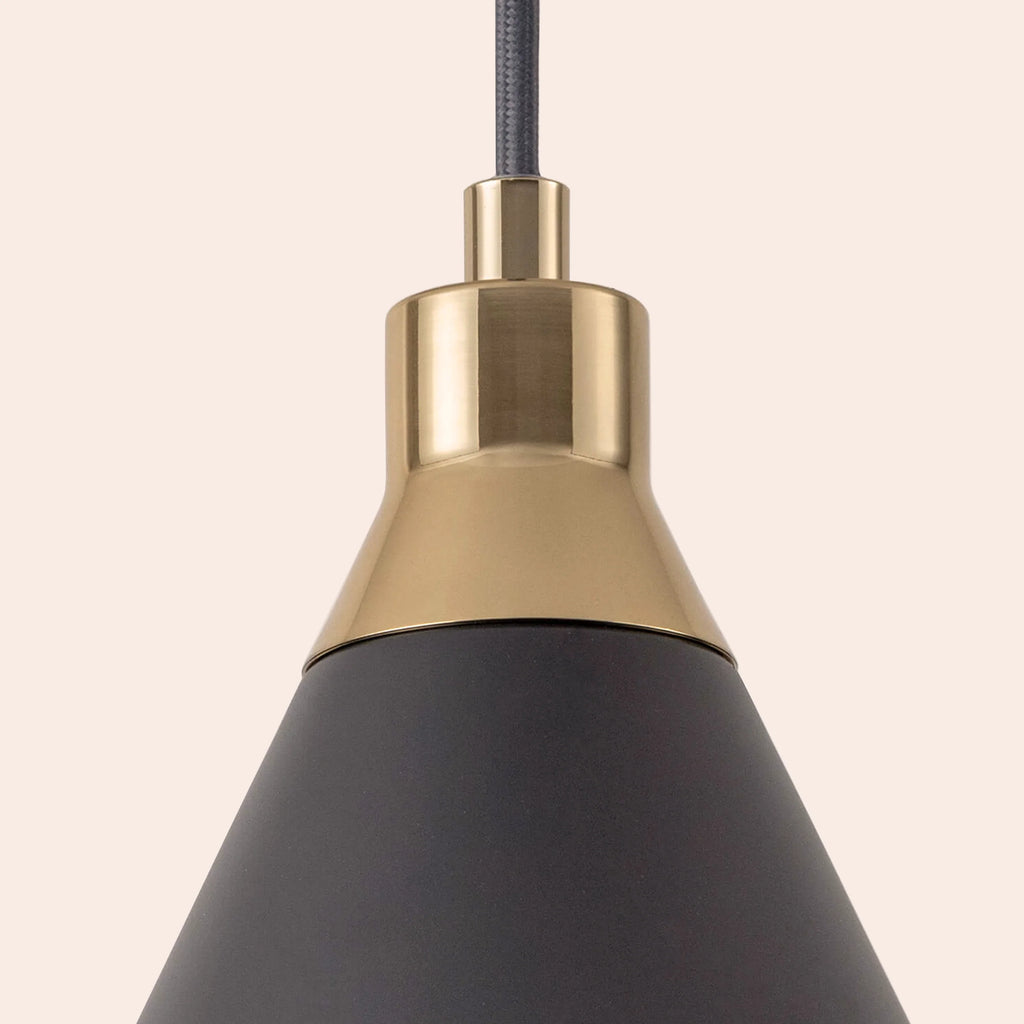 Charcoal grey cone pendant ceiling light - Miola