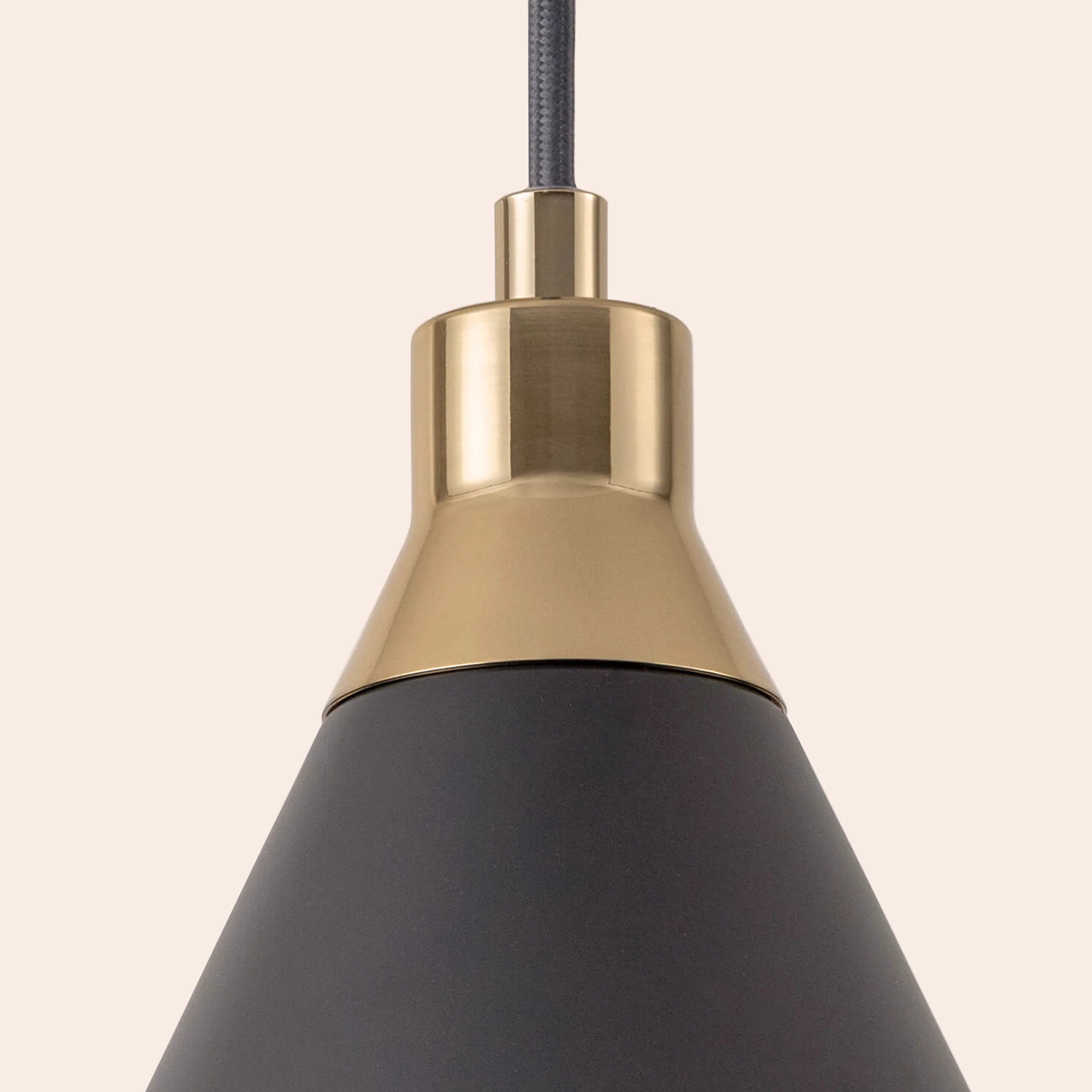 Charcoal grey cone pendant ceiling light - Miola