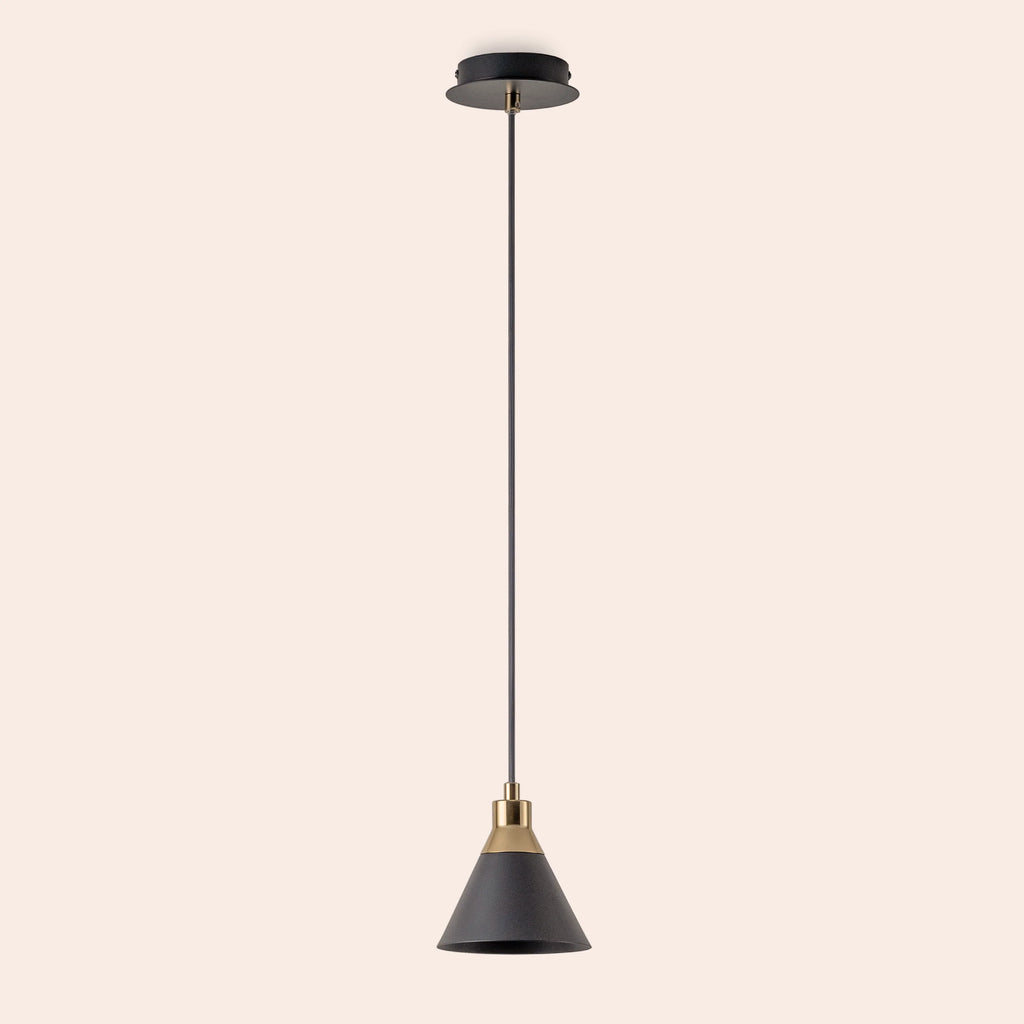 Charcoal grey cone pendant ceiling light - Miola