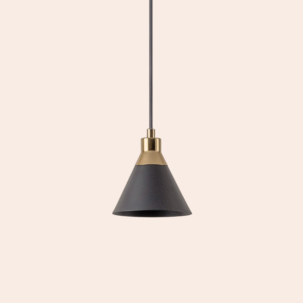 Charcoal grey cone pendant ceiling light - Miola
