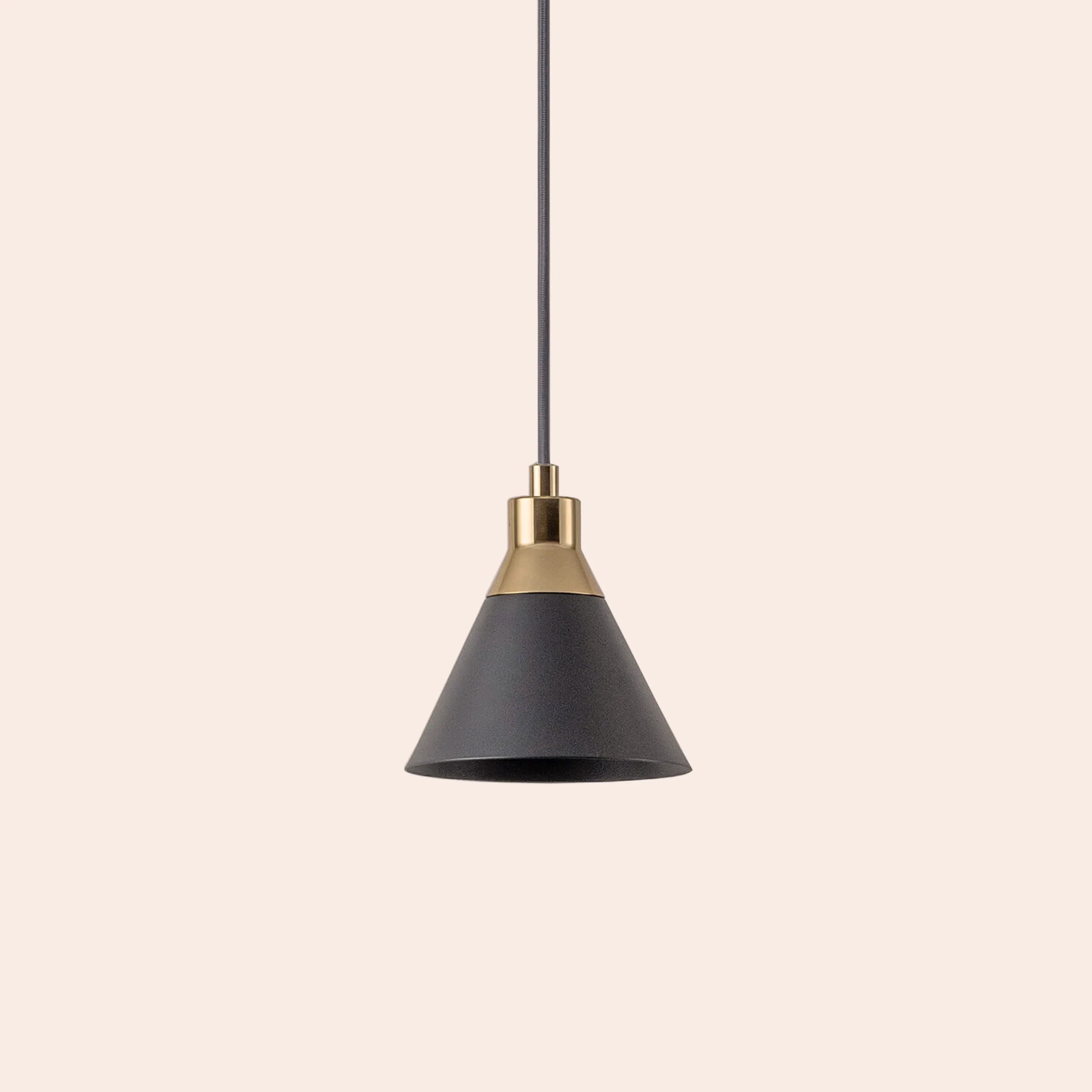 Charcoal grey cone pendant ceiling light - Miola