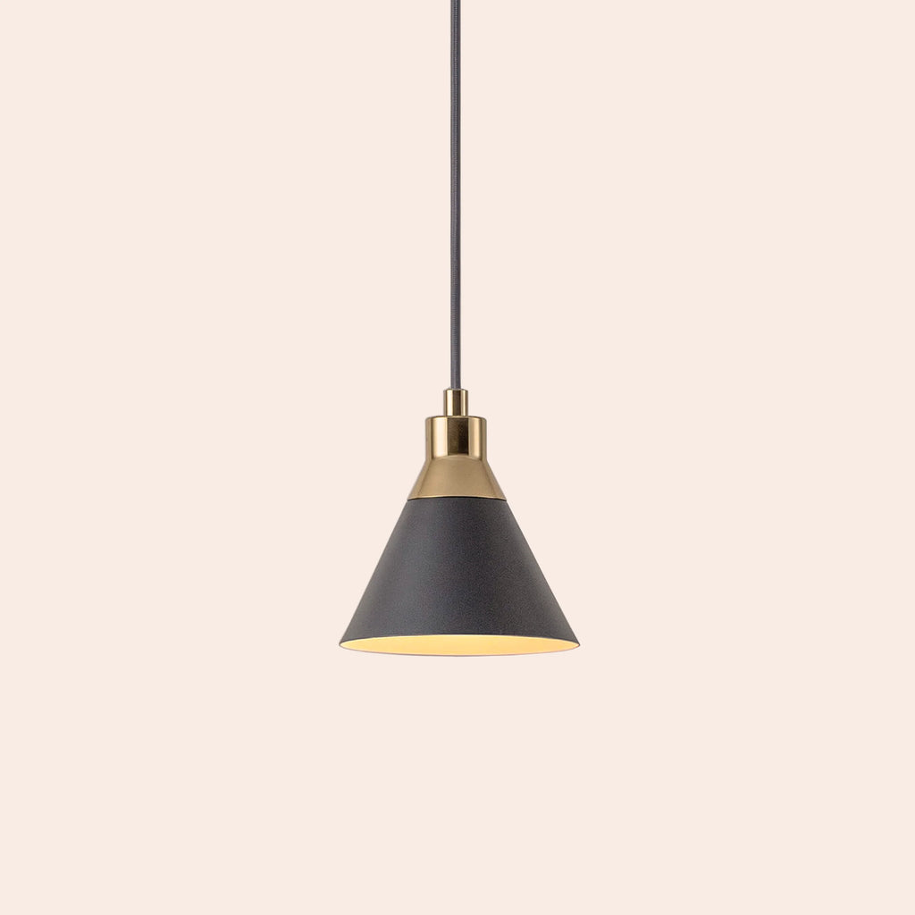Charcoal grey cone pendant ceiling light - Miola