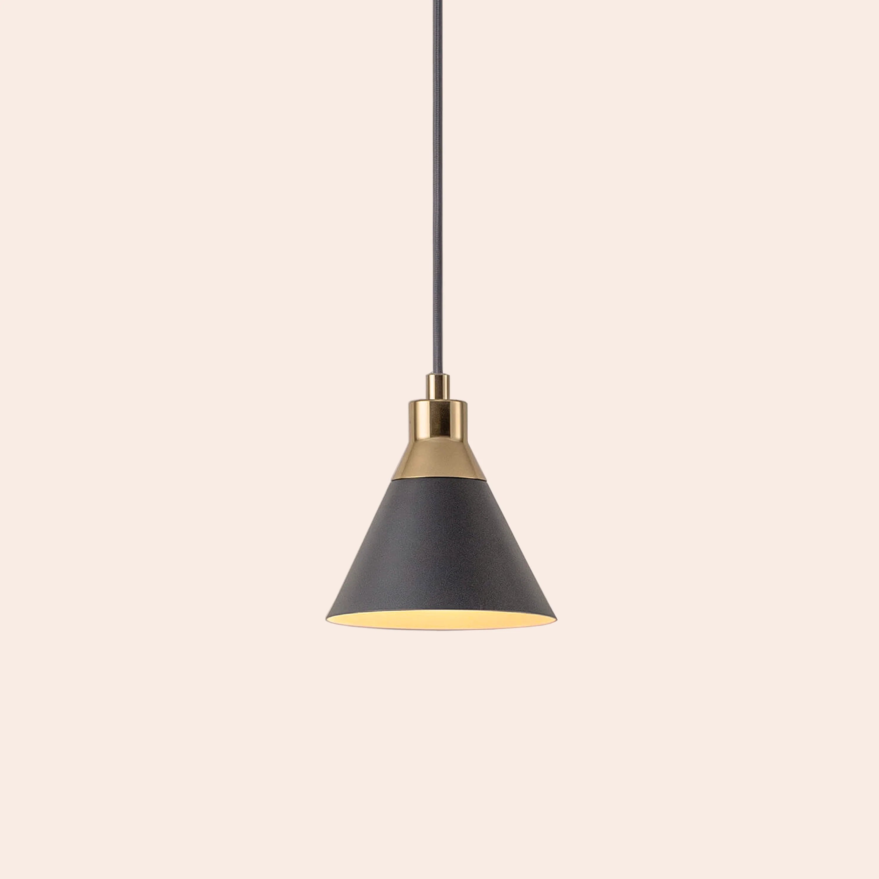 Charcoal grey cone pendant ceiling light - Miola