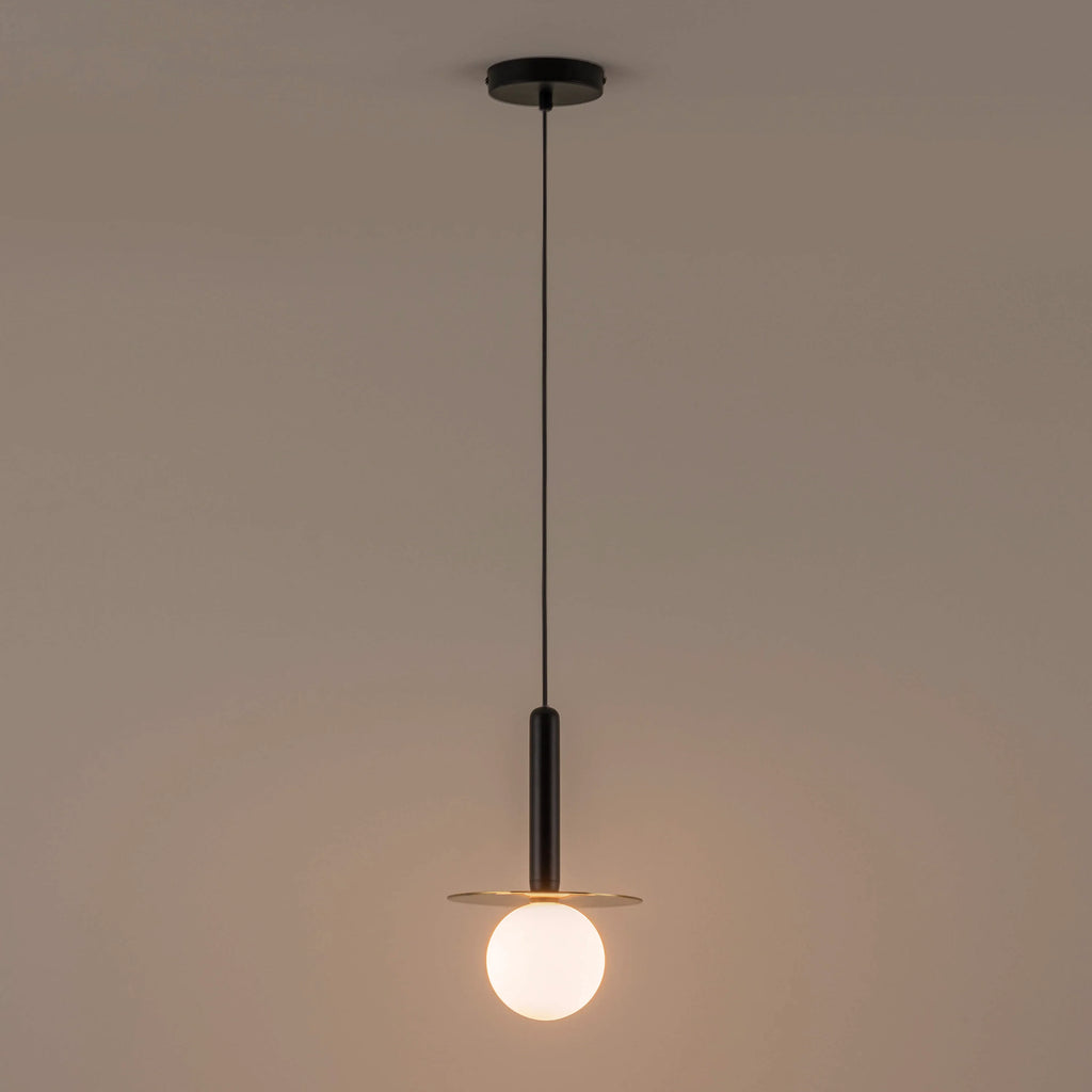 Charcoal Grey Disk Pendant Light - Miola