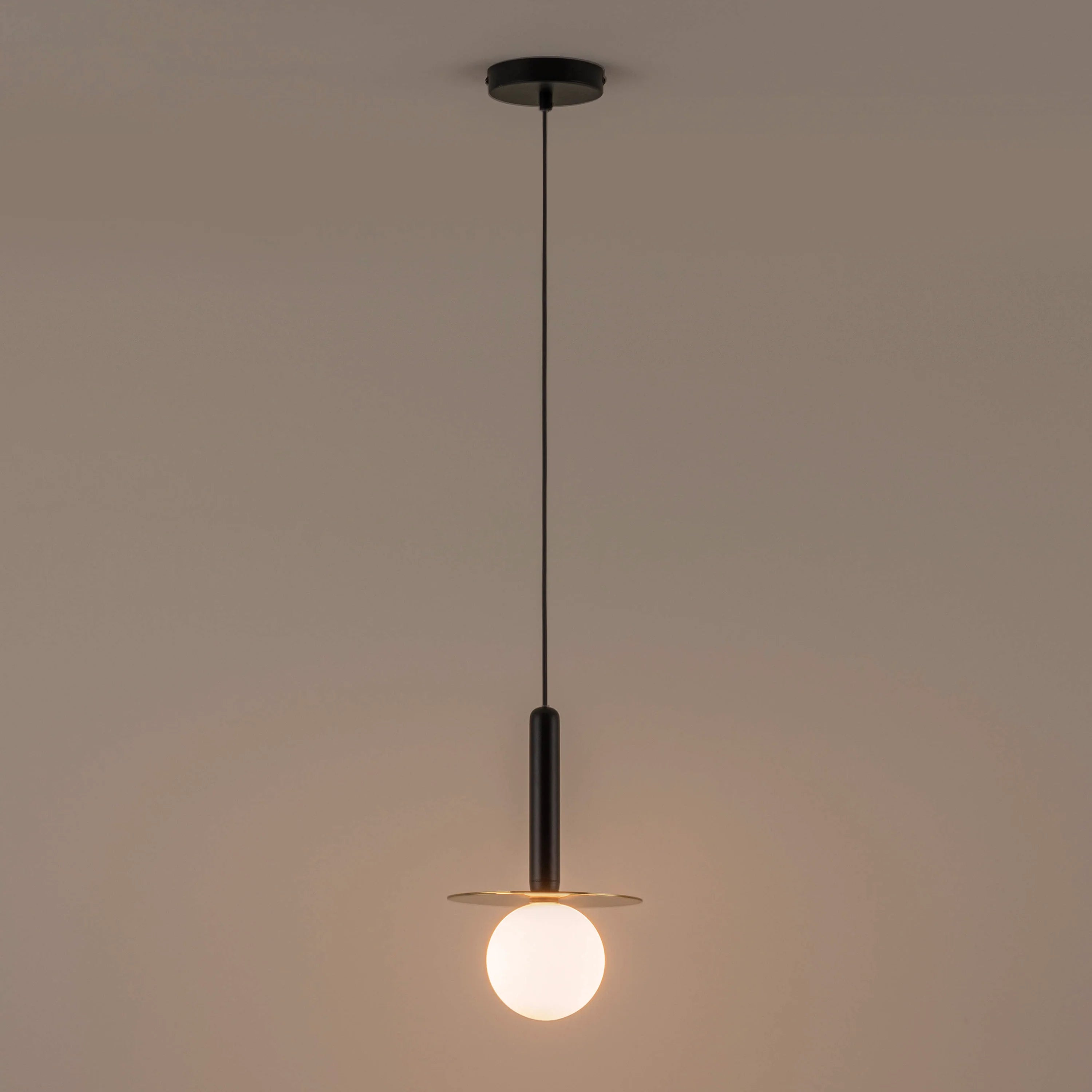 Charcoal Grey Disk Pendant Light - Miola