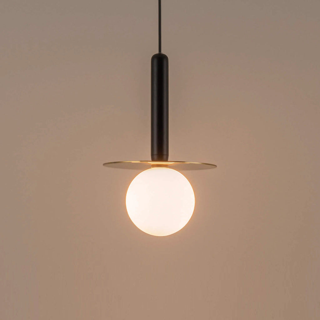 Charcoal Grey Disk Pendant Light - Miola