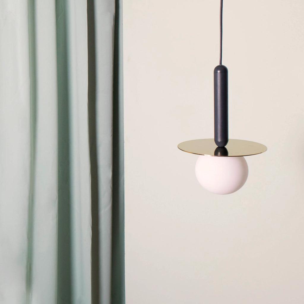Charcoal Grey Disk Pendant Light - Miola