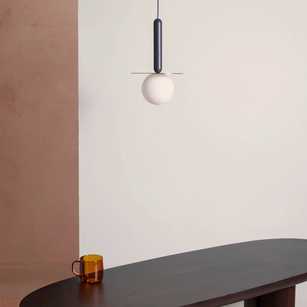 Charcoal Grey Disk Pendant Light - Miola