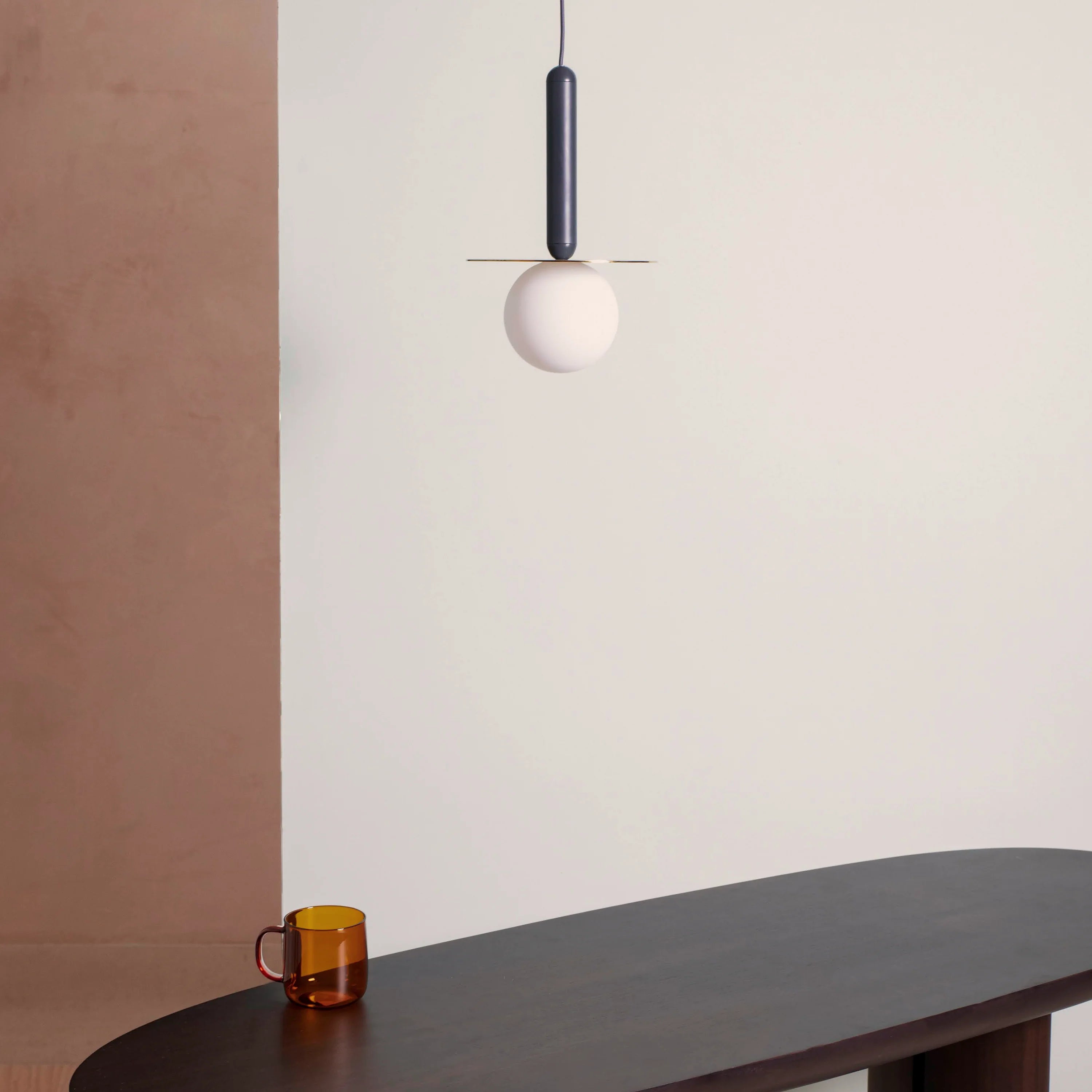 Charcoal Grey Disk Pendant Light - Miola