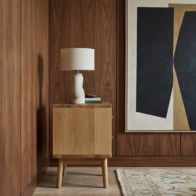 Wright Oak Bedside Table - Miola