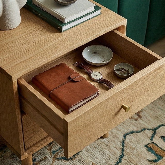 Wright Oak Bedside Table - Miola