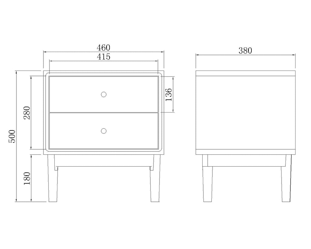 Wright Walnut Bedside Table - Miola