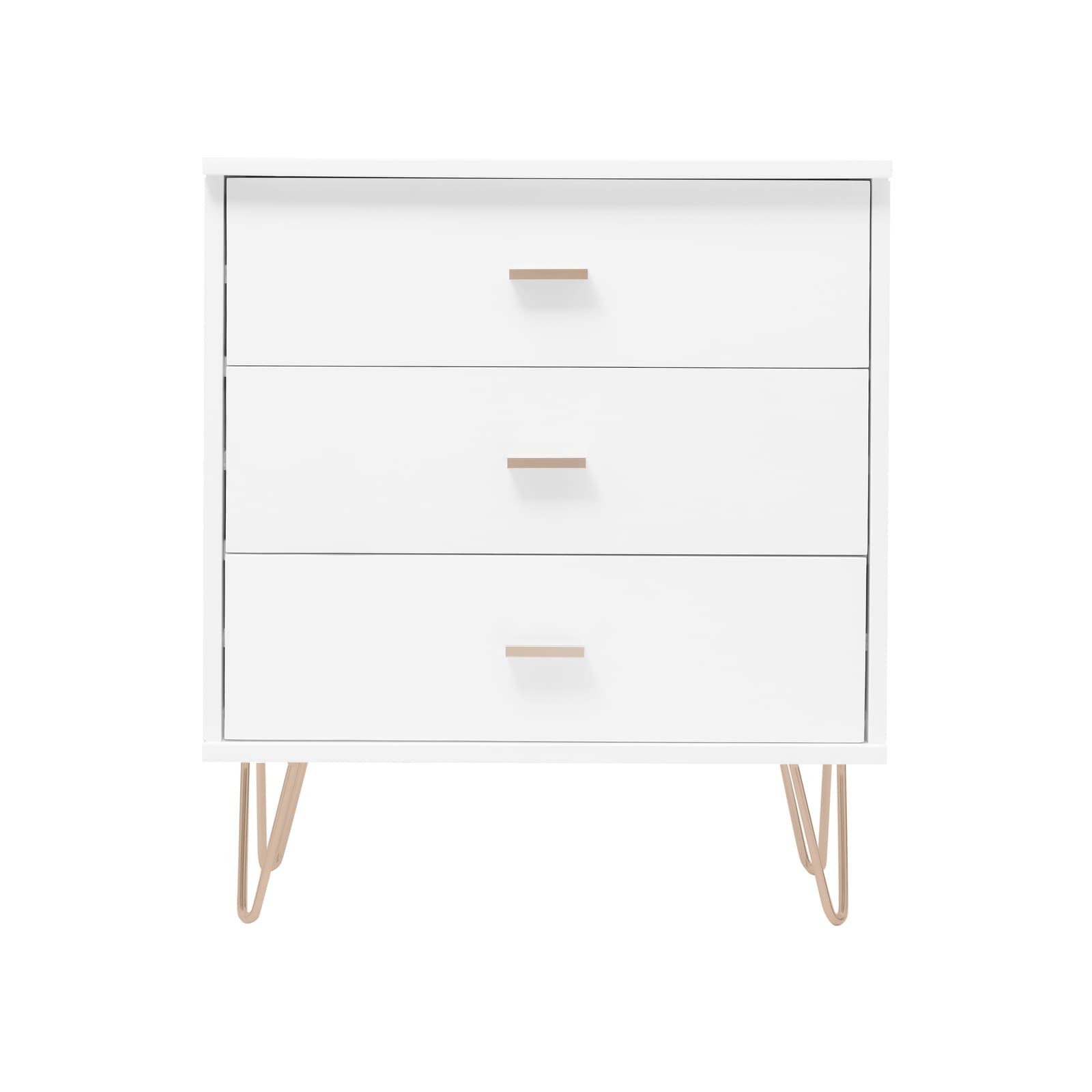 Monroe Solid Wood White Chest of 3 Drawers - Miola
