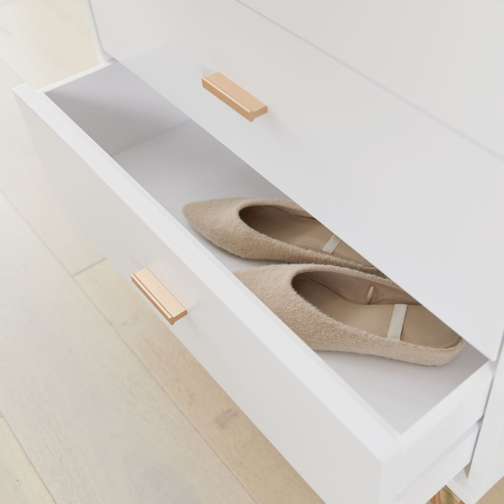 Monroe Solid Wood White Chest of 3 Drawers - Miola