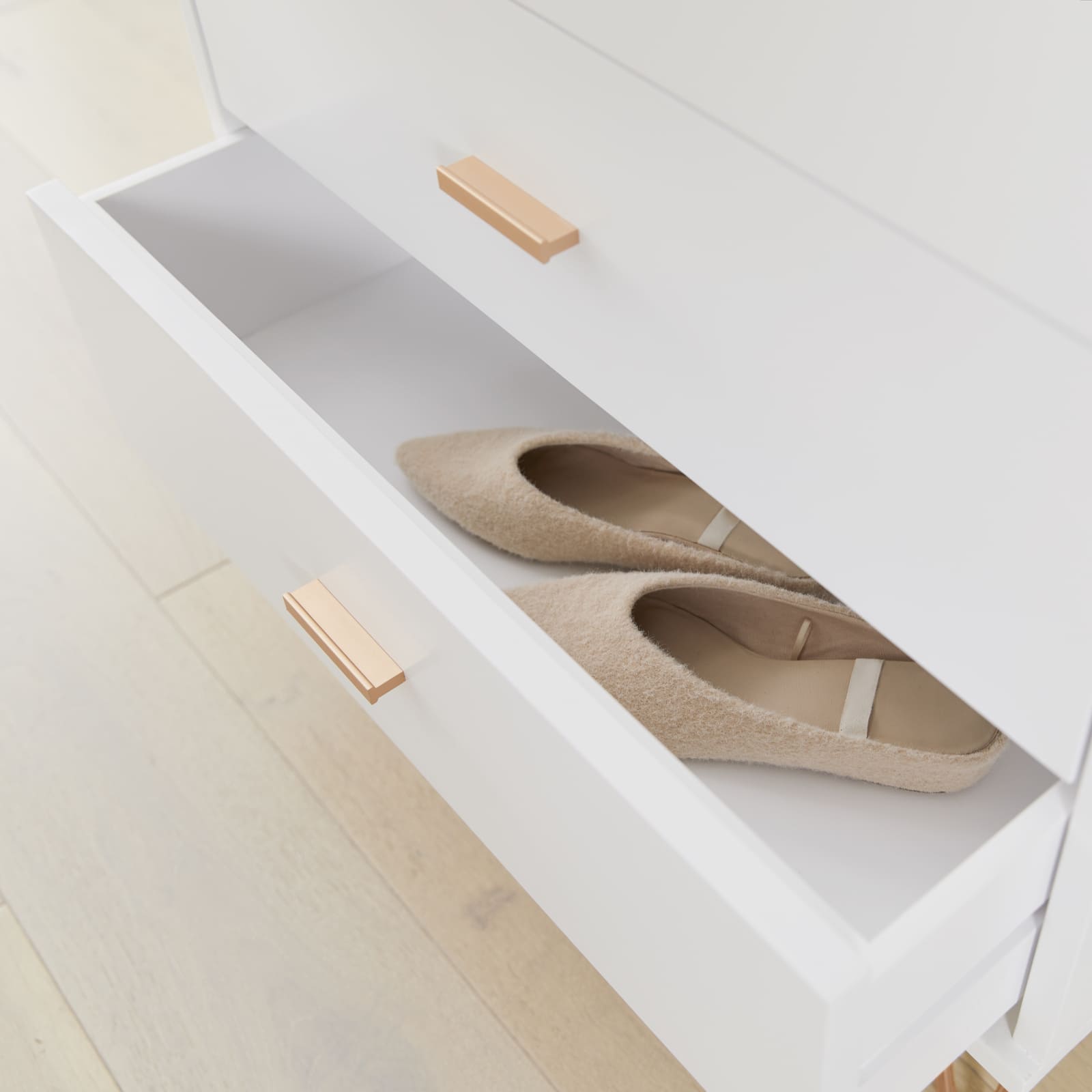 Monroe Solid Wood White Chest of 3 Drawers - Miola