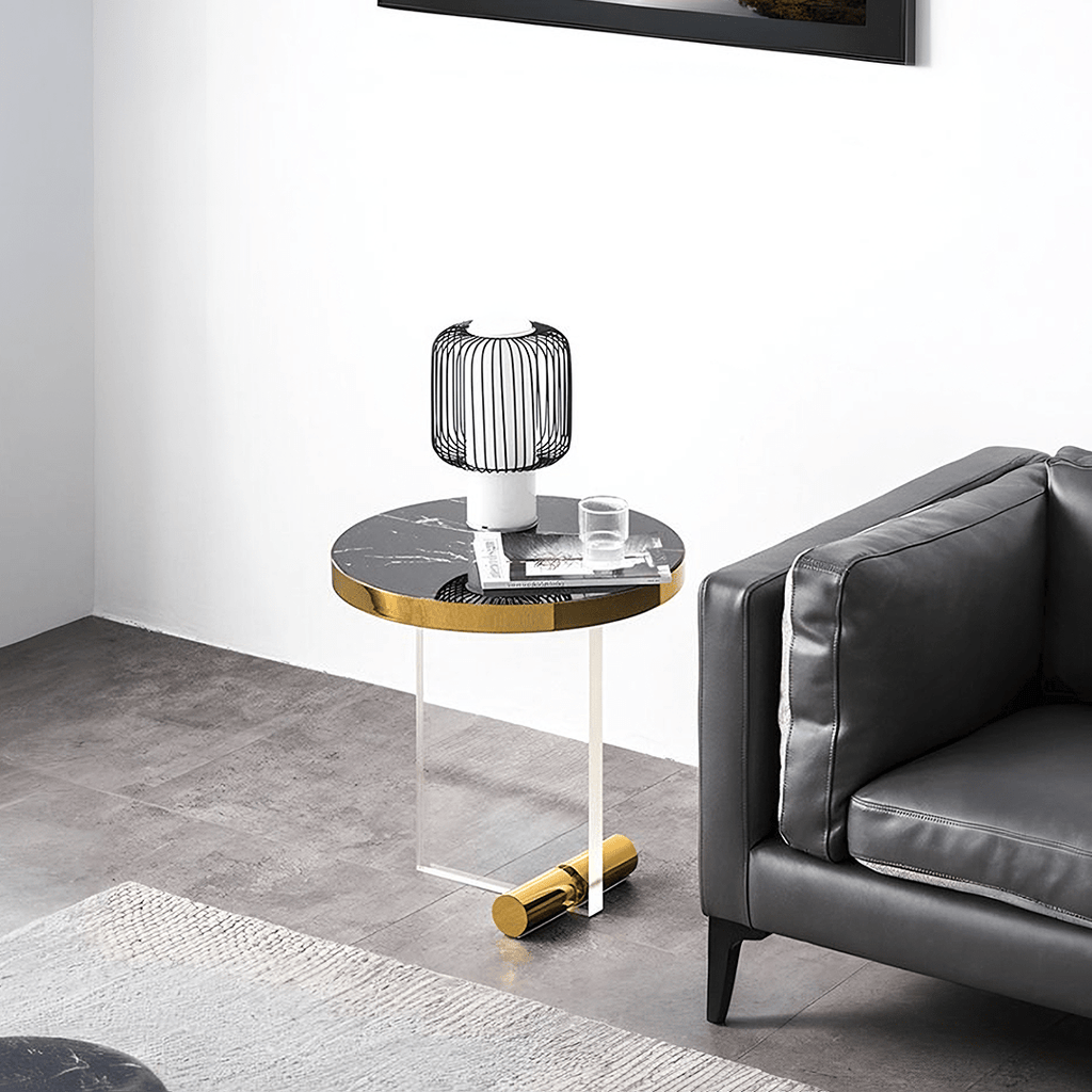 Caldera Round Side Table, Acrylic - Miola