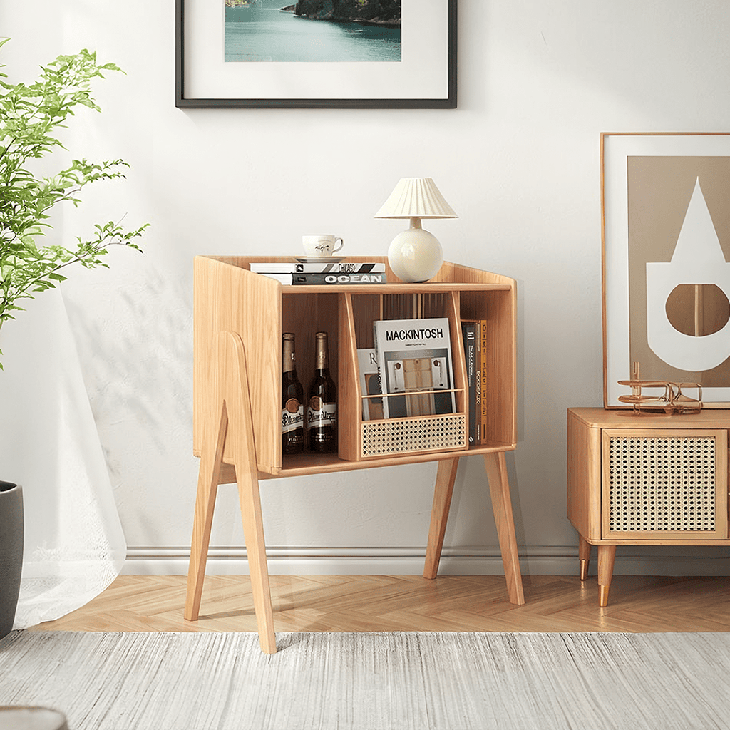 Calvin Side Table with Mini Book Storage - Miola