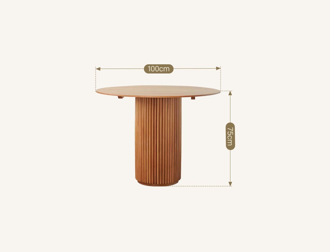 Cane Round Dining Table, Oak - Miola