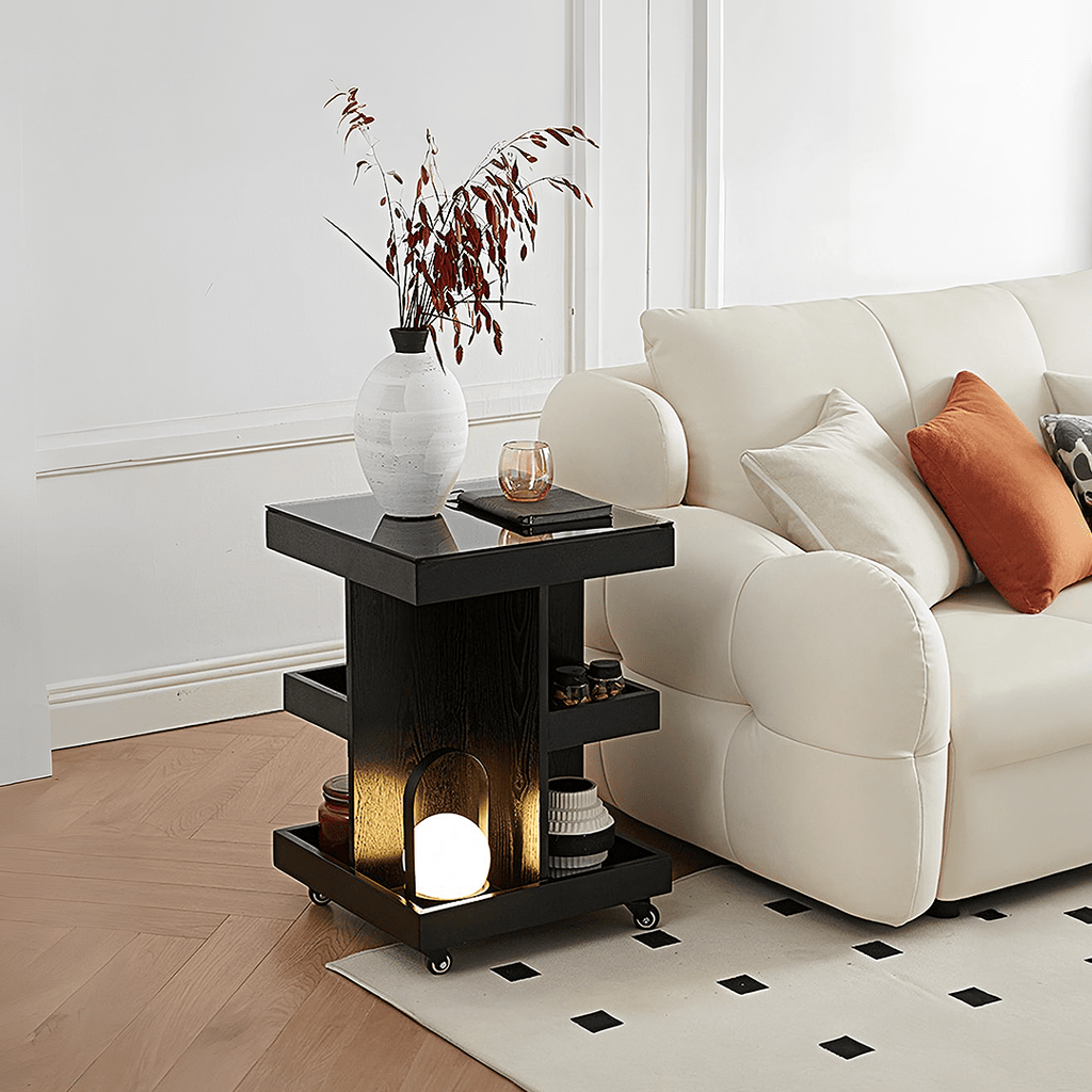 Cassandra Narrow Side Table, Black - Miola