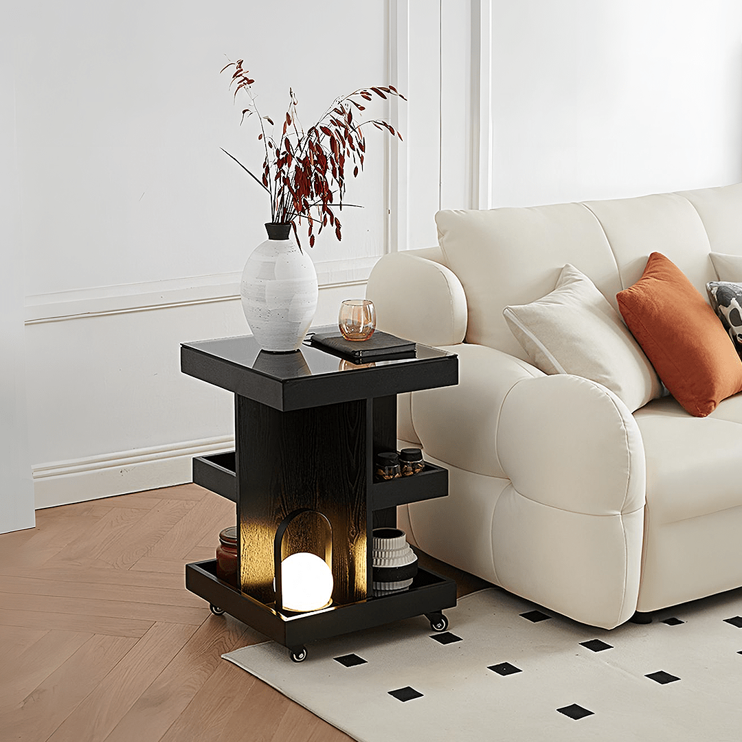 Cassandra Narrow Side Table, Black - Miola