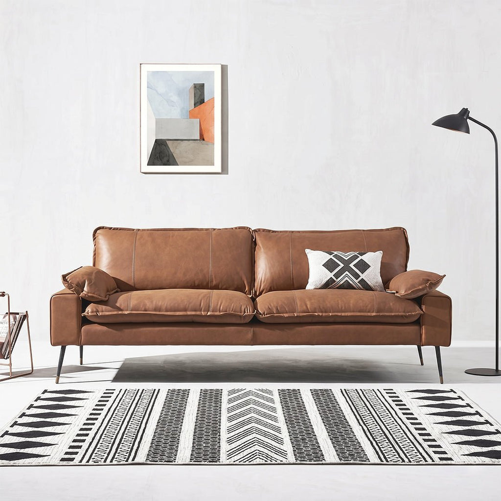 Caudill Three Seater Sofa, Leather - Miola
