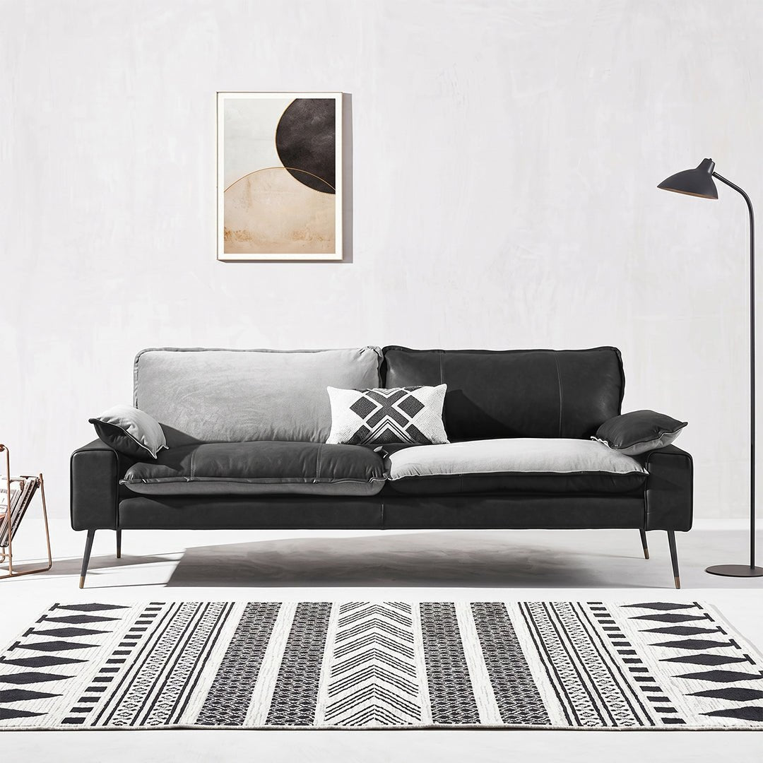 Caudill Three Seater Sofa, Leather - Miola