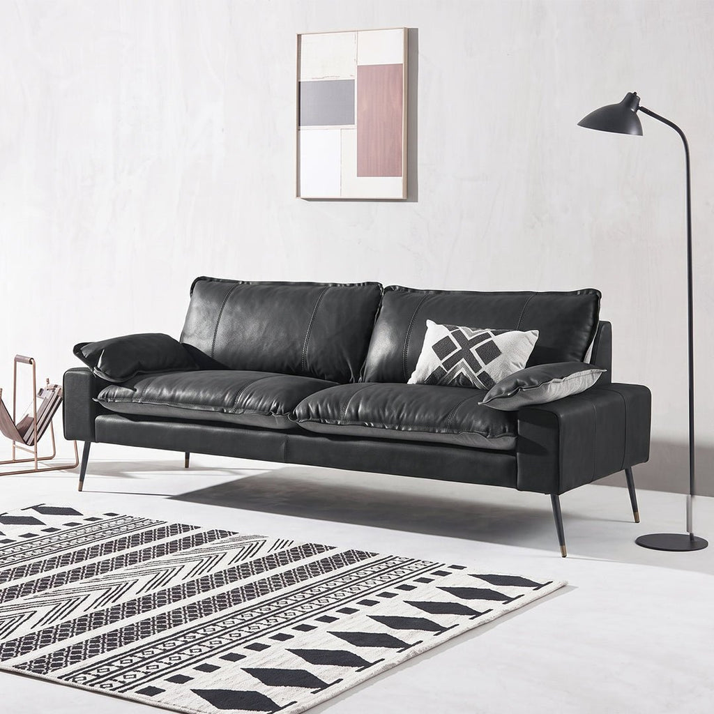 Caudill Three Seater Sofa, Leather - Miola