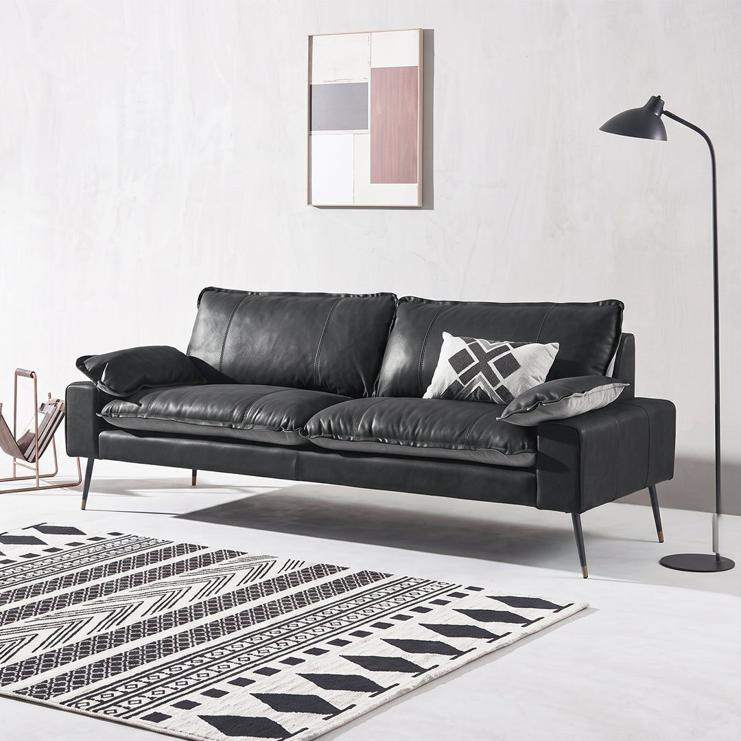 Caudill Three Seater Sofa, Leather - Miola