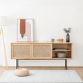 Cement Sideboard / TV Stand, Light Oak - Miola