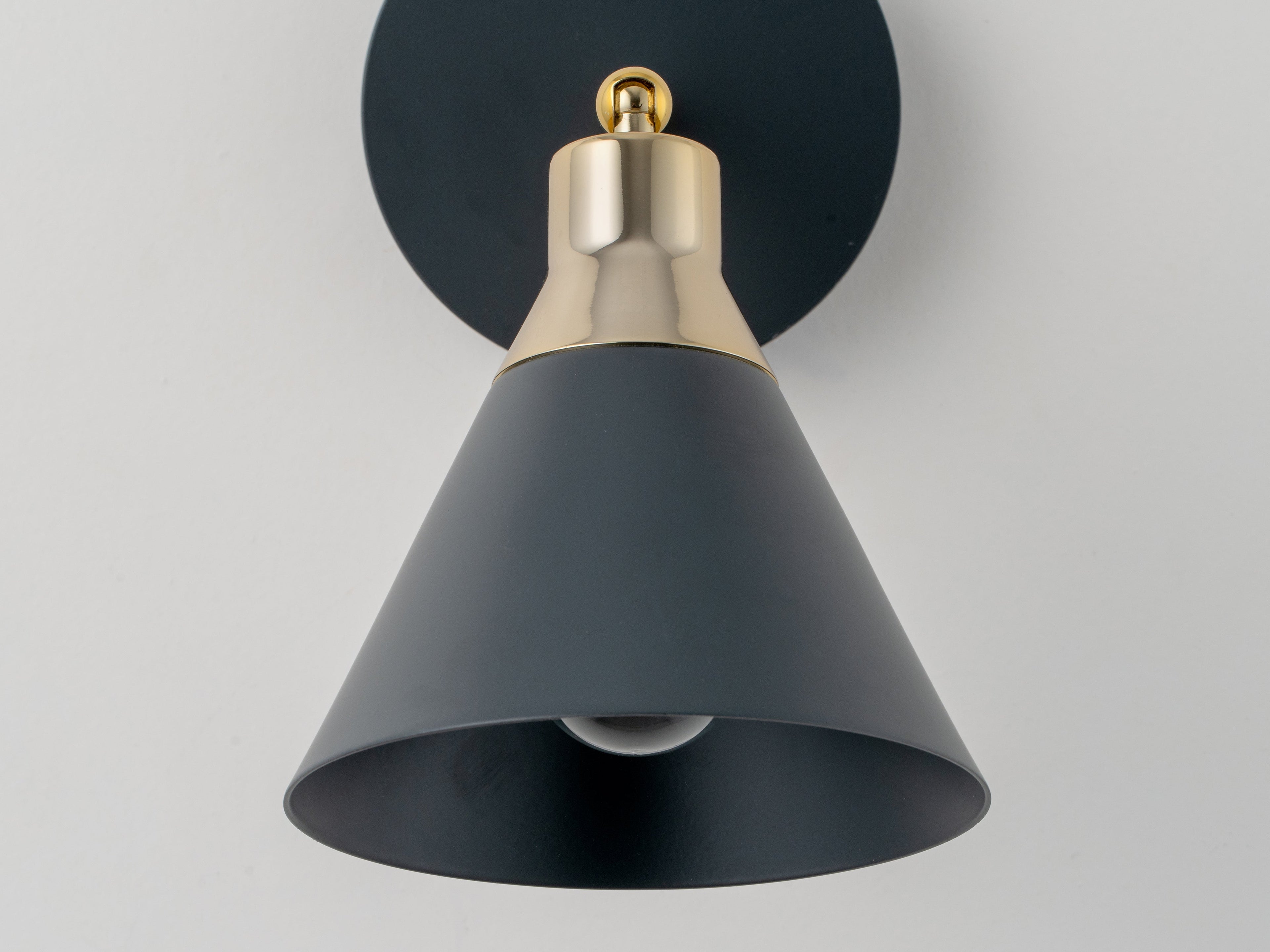 Charcoal grey cone wall light - Miola