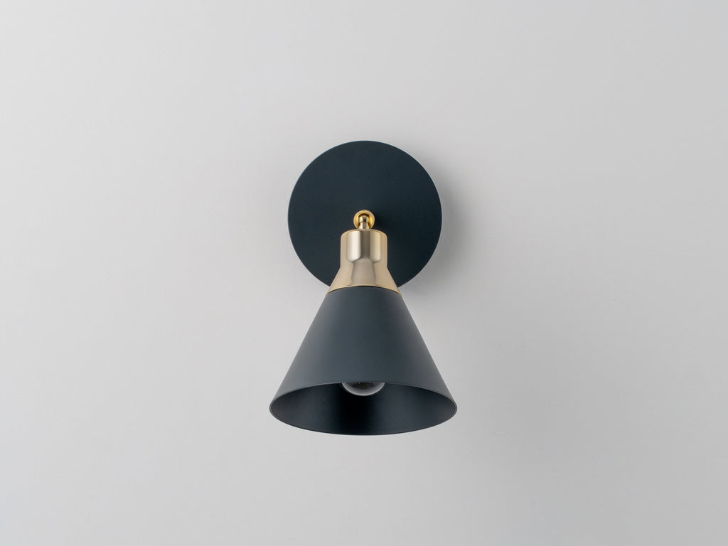 Charcoal grey cone wall light - Miola