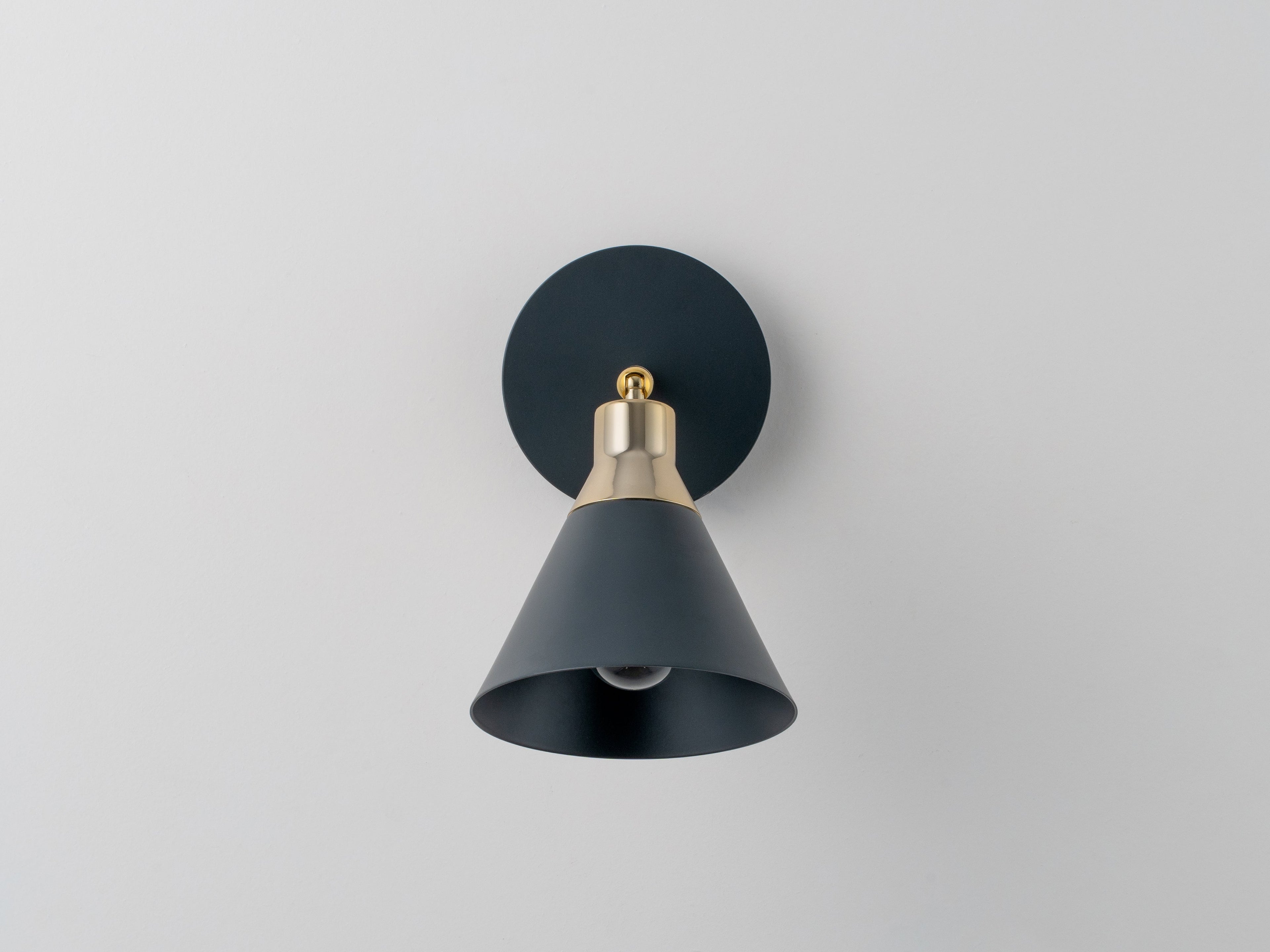 Charcoal grey cone wall light - Miola