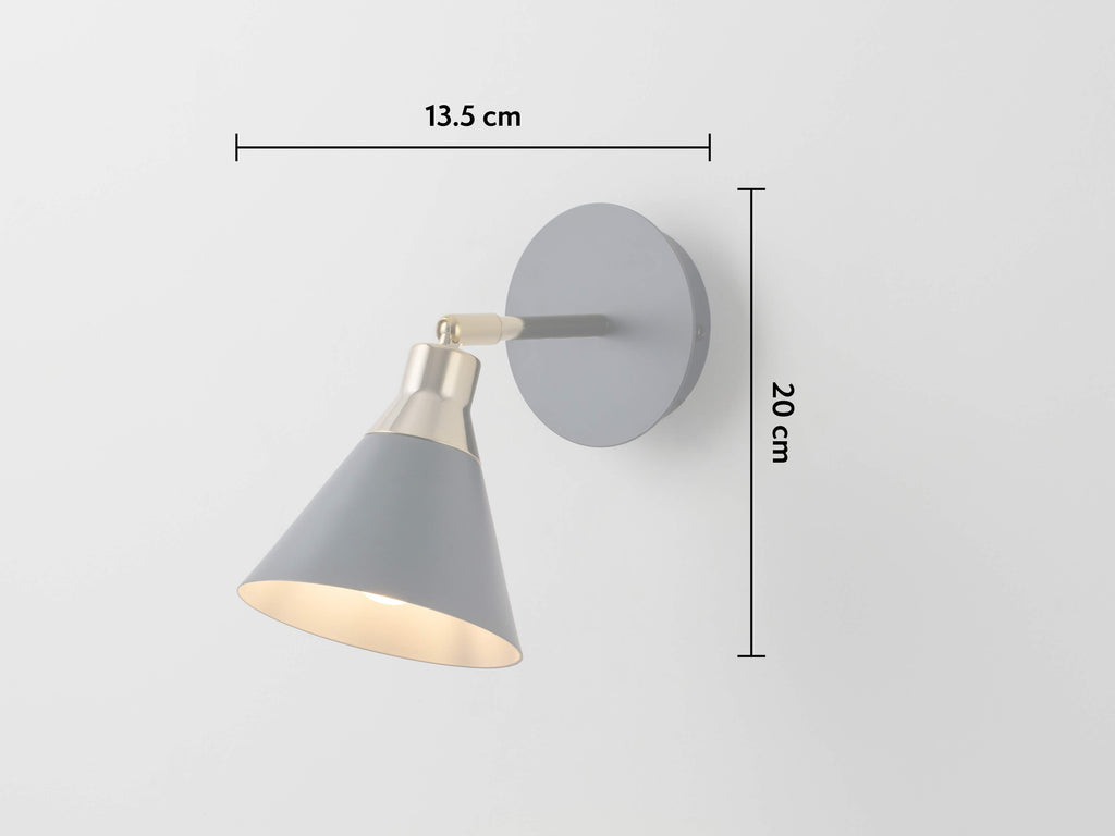 Charcoal grey cone wall light - Miola