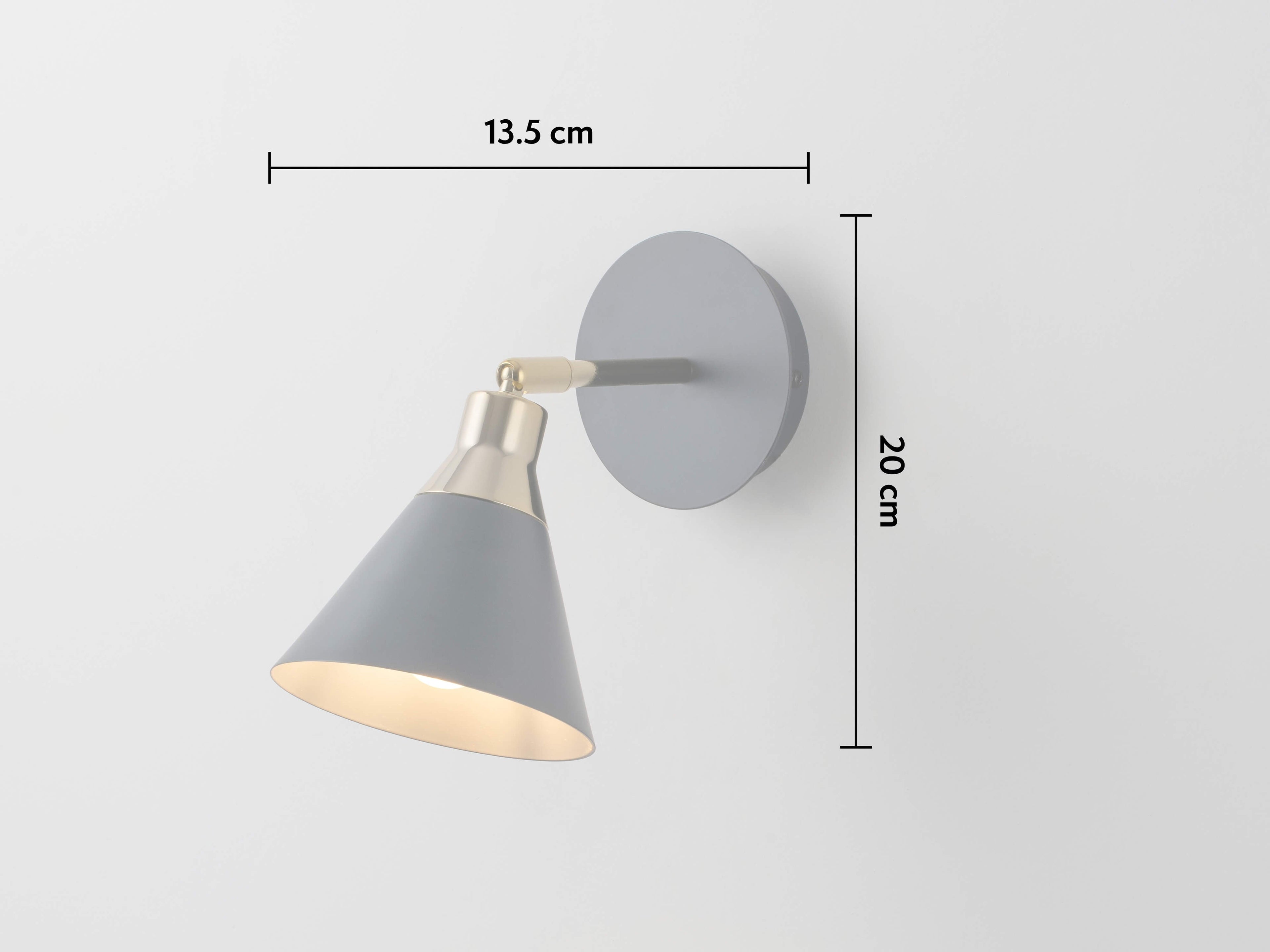 Charcoal grey cone wall light - Miola