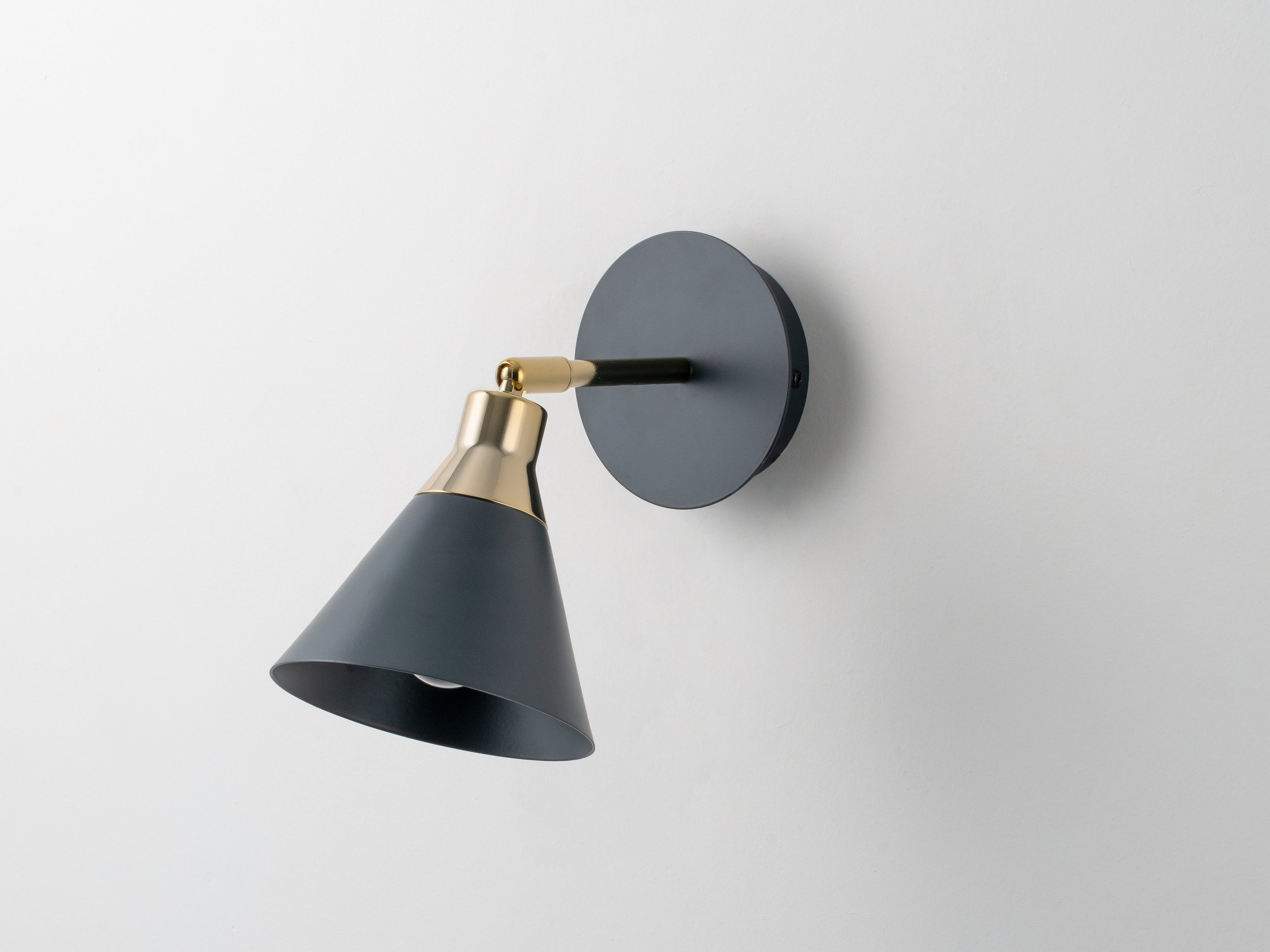 Charcoal grey cone wall light - Miola