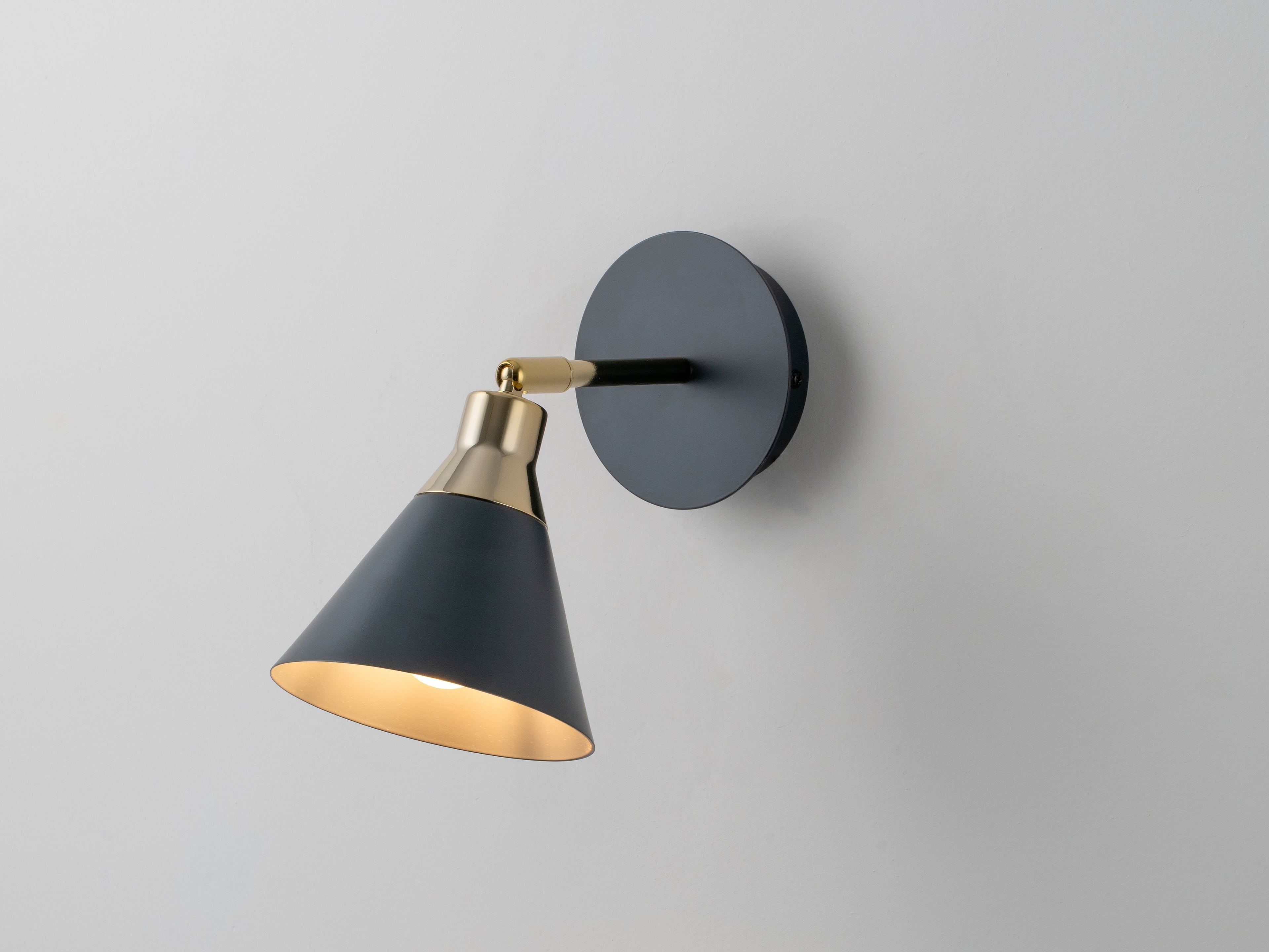 Charcoal grey cone wall light - Miola