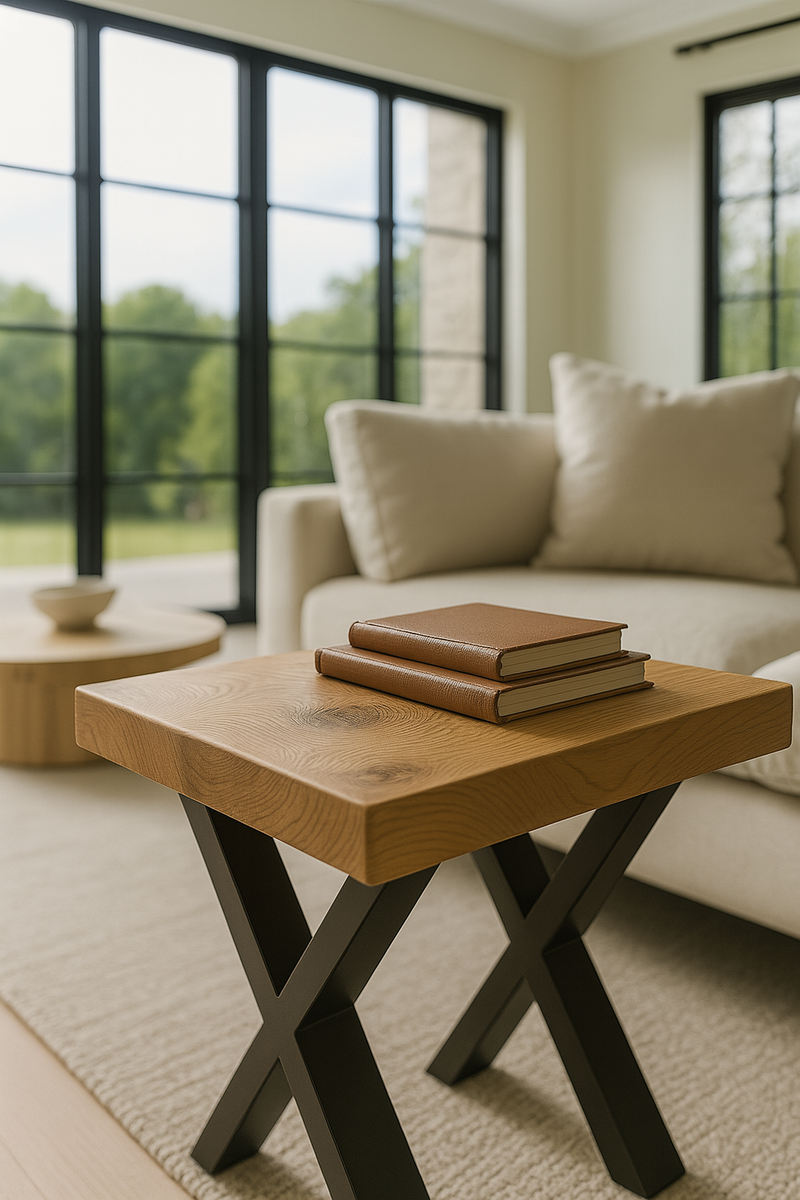 Solid Oak Chunky Side Table