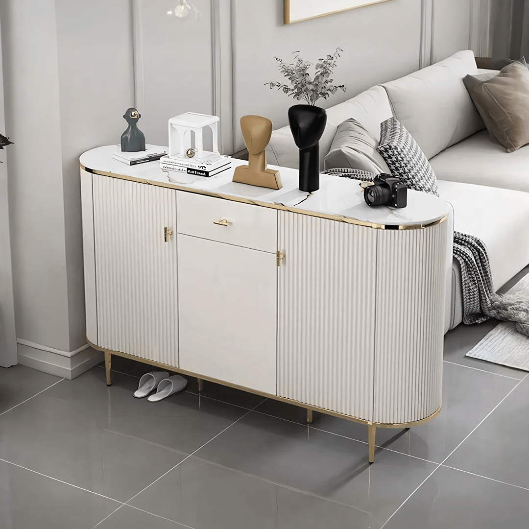 Drake Shoe Storage, White & Gold - Miola