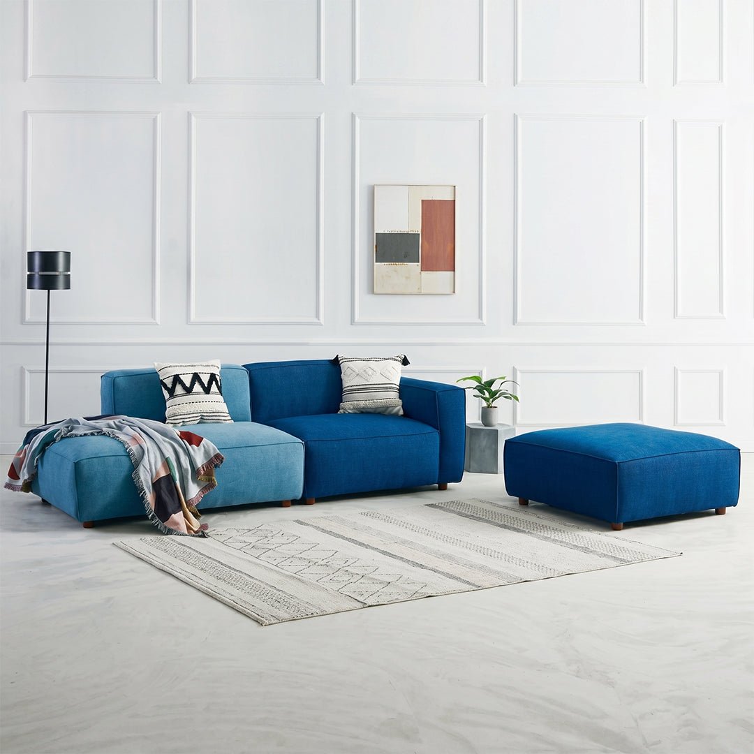 Chul Two Seater Sofa, Modular Sofa, Blue - Miola