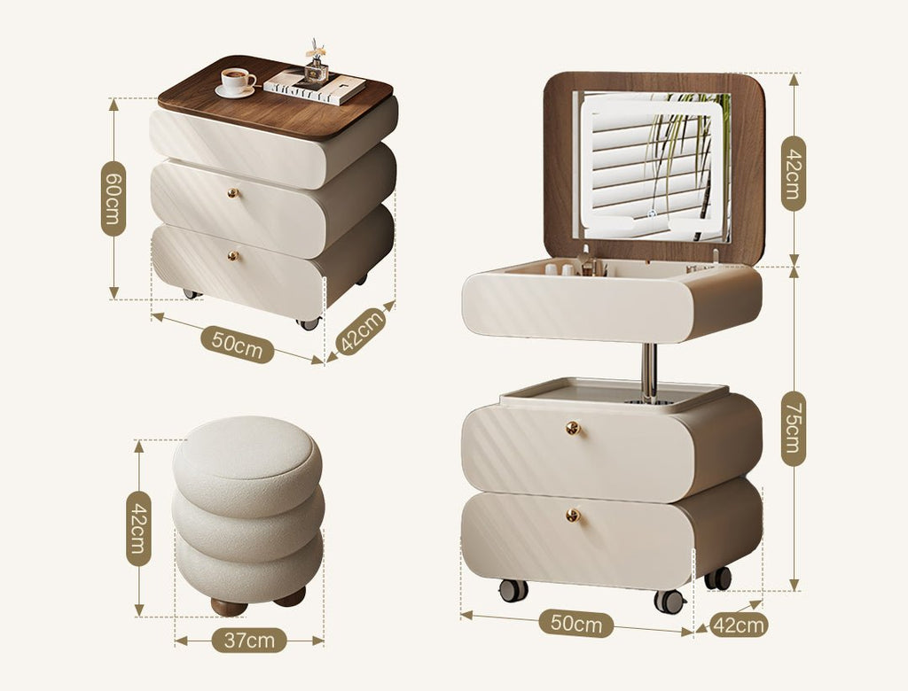 Collins Lift - Up Rotable Dressing Table, Bedside Table - Miola