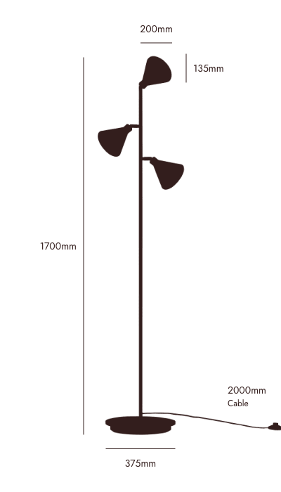 Brass cone floor lamp - Miola