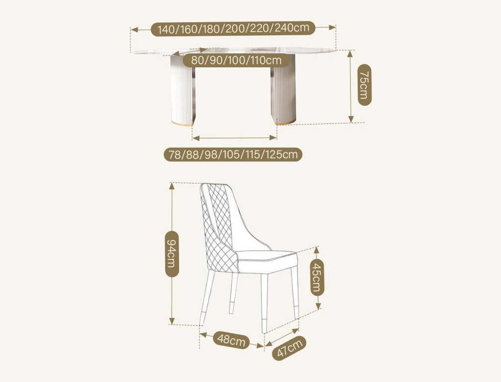 Amsterdam Dining Table, Sintered Stone - Miola