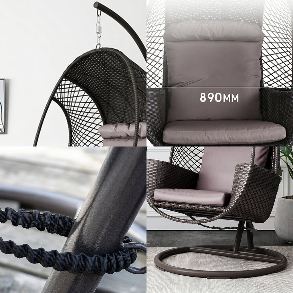 Cottle Rattan Garden Hanging Egg Chair with Stand, Indoor/ Outdoor Furniture - Miola