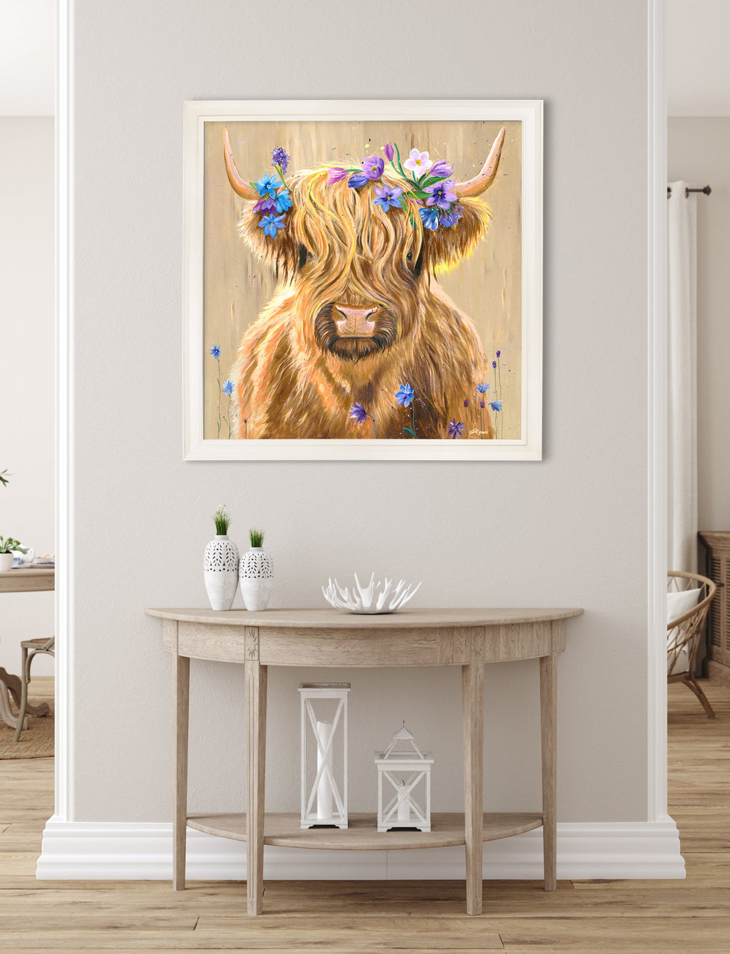 Highland Cow Print 'Flower Girl'
