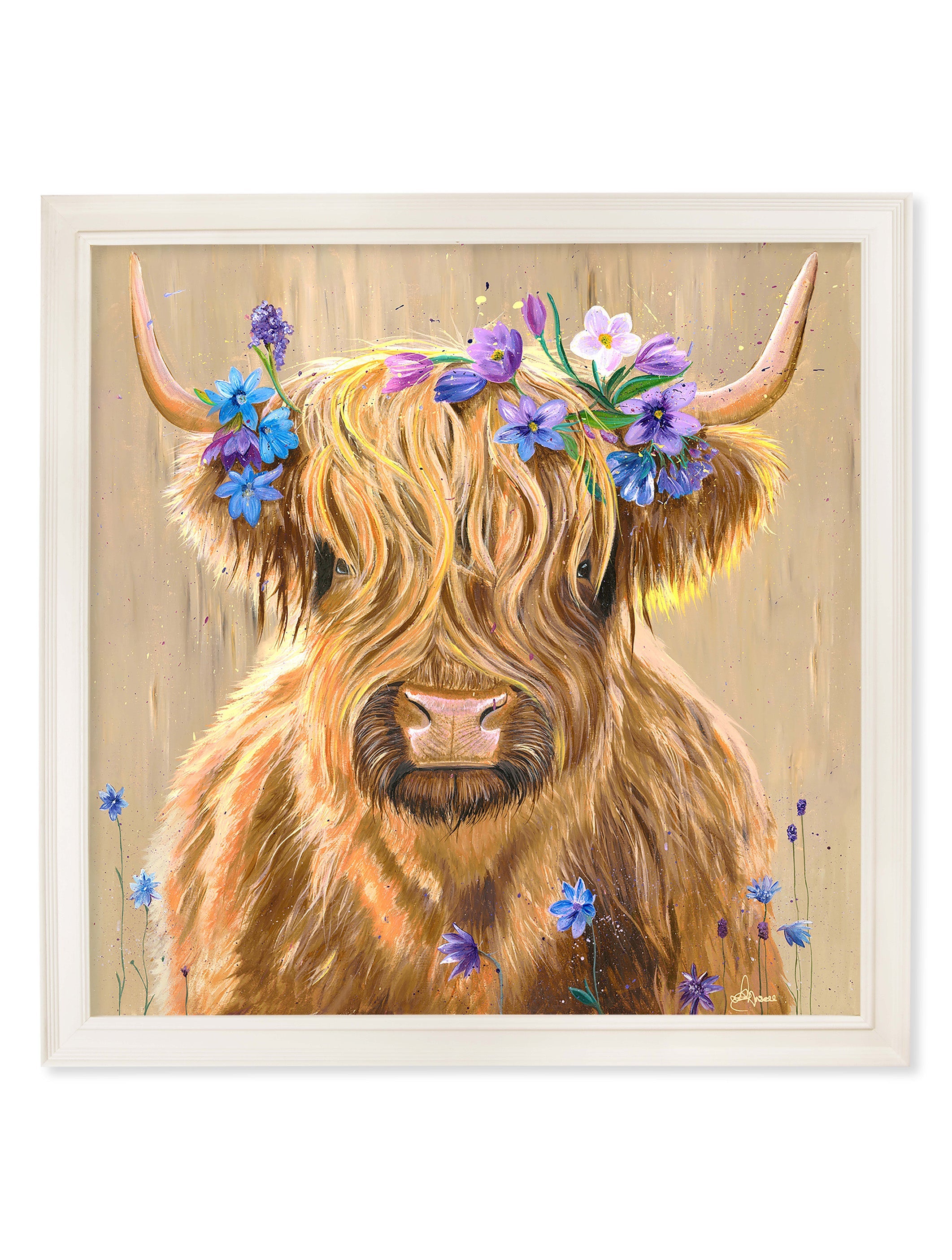 Highland Cow Print 'Flower Girl'