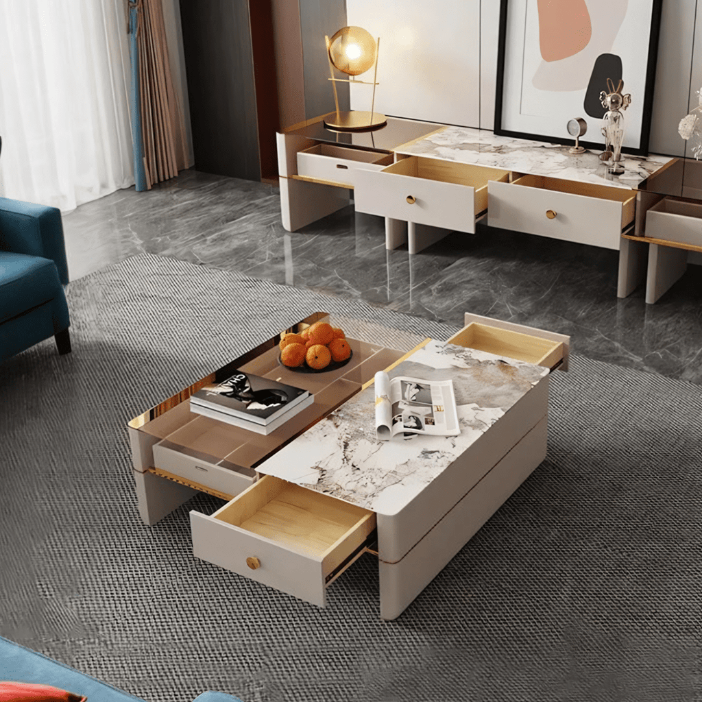 Coz Regid Square Coffee Table With TV Stand - Miola