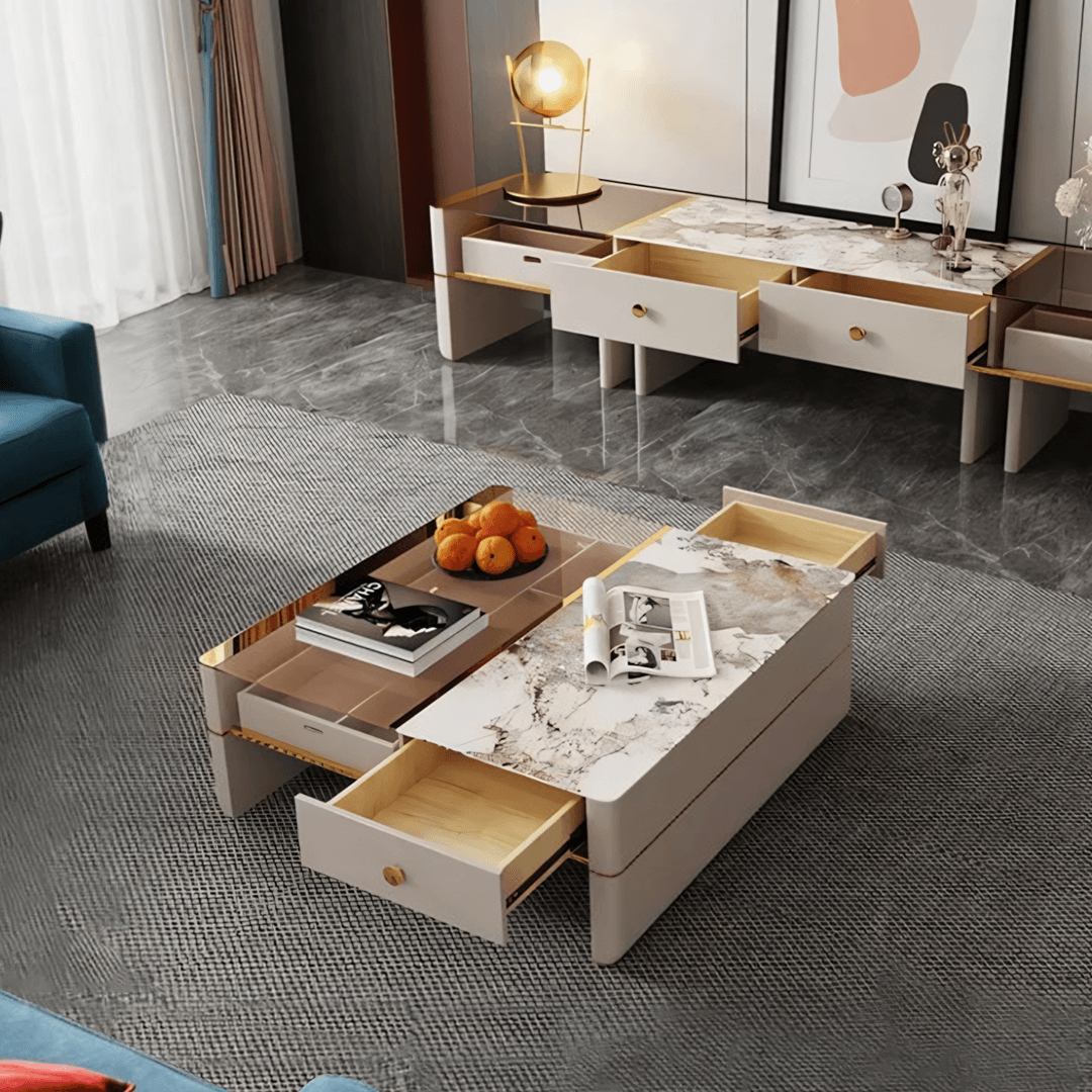 Coz Regid Square Coffee Table With TV Stand - Miola