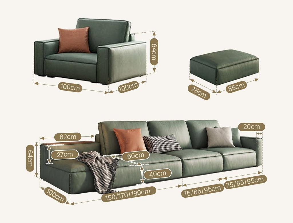 Cyril L511 Four Seater Sofa, Five Seater Sofa, Sixe Seater Sofa, Modular Sofa, Green - Miola