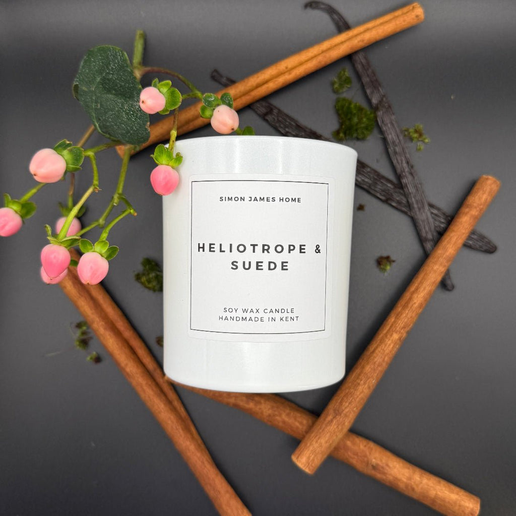 Heliotrope & Suede Candle - Handmade Soy Wax - Miola