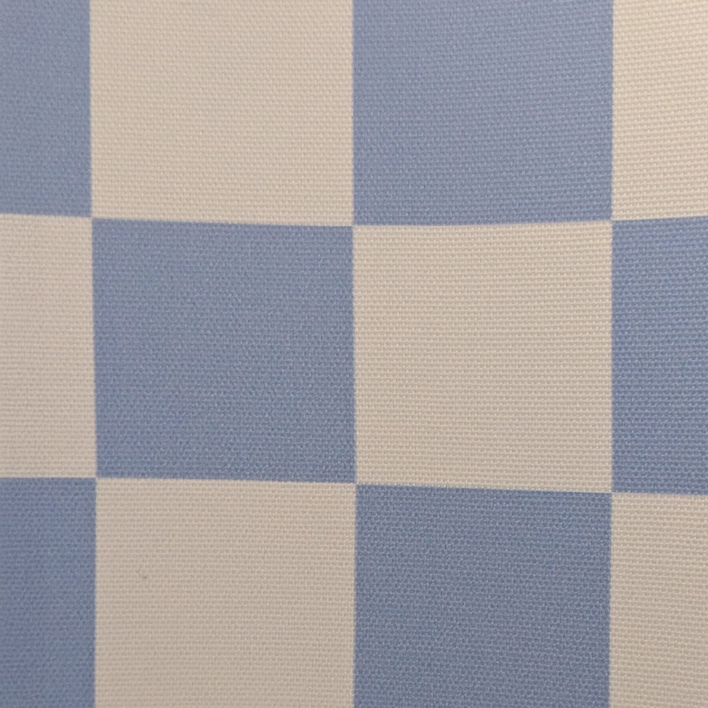 Damson blue check lined drum shade - Miola
